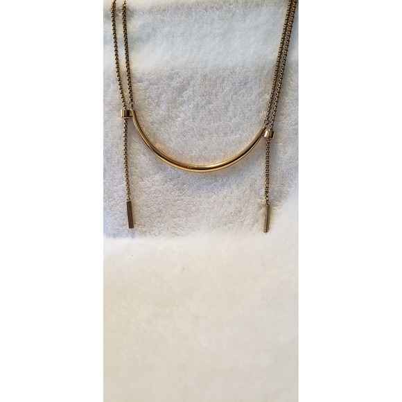 India Hicks 12k Gold Plated Curved Bar Bolo Necklace - Picture 2 of 5